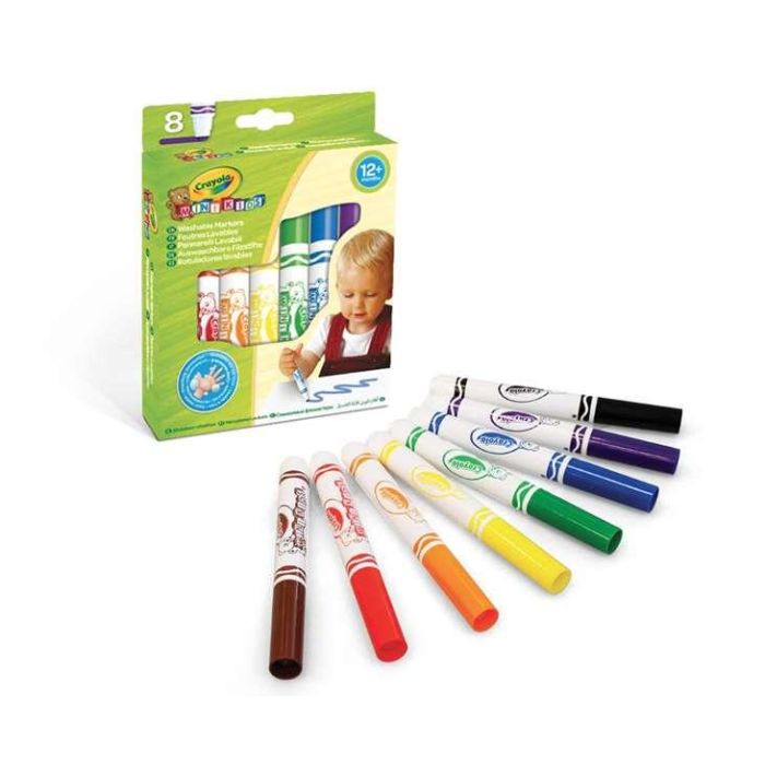 Rotuladores lavables mini kids 8 unds, con puntas redondas de seguridad 13x1,7x17,2 cm 8 Rotuladores lavables mini kids 8 unds, con puntas redondas de seguridad 13x1,7x17,2 cm 8