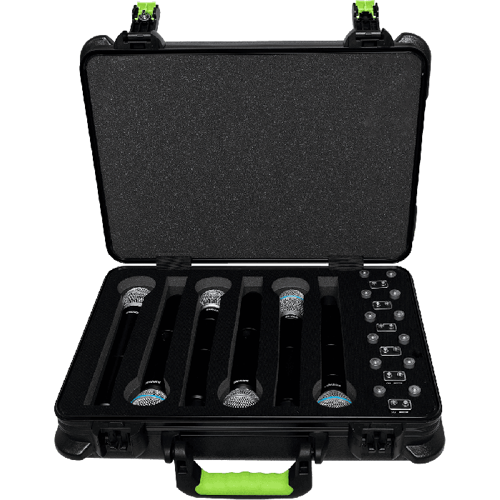 SBG Estuche de Transporte de Polietileno para 6 Micrófonos Inalámbricos con Espacio para Pilas, Cierre TSA 2