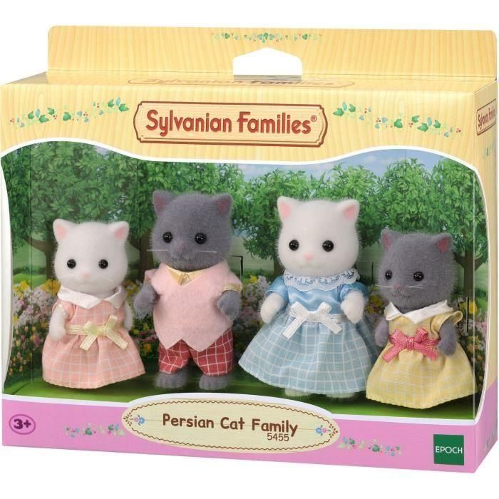 Sylvanian Families Set de 4 Figuras Articuladas Familia Gatos Persas: Mamá, Papá, Hijo e Hija con Ropa Removible 2 Sylvanian Families Set de 4 Figuras Articuladas Familia Gatos Persas: Mamá, Papá, Hijo e Hija con Ropa Removible 2
