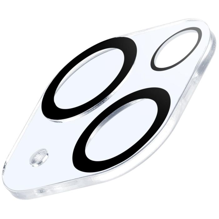 Cellularline Protector de Lente de Cámara para iPhone 15 / 15 Plus, Vidrio Templado Transparente, Resistente a Golpes y Rayones