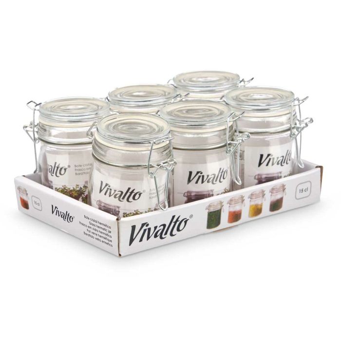 Tarro de Cristal Vivalto 04-9411 Transparente 150 ml (6 Unidades) 2