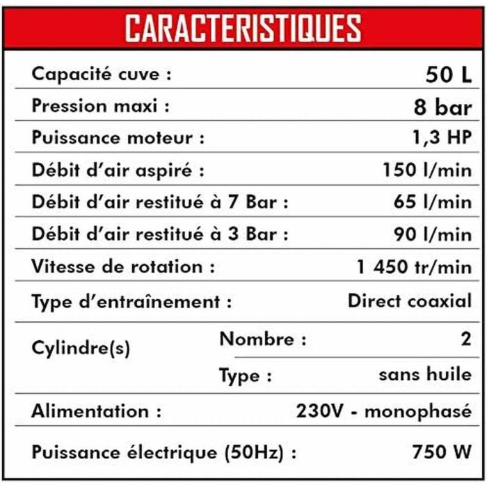 Compresor de Aire MECAFER 425523 Horizontal Silencioso 8 bar 24 L 6 Compresor de Aire MECAFER 425523 Horizontal Silencioso 8 bar 24 L 6