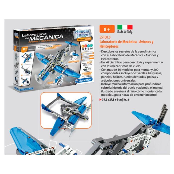Clementoni Laboratorio Mecanica Aviones y Helicopteros Edad +8 Años