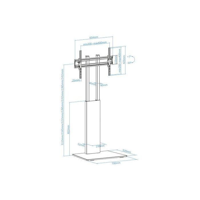 Soporte de Suelo Inclinable TooQ FS2288M-B para TV de 32-85"/ hasta 40kg 7