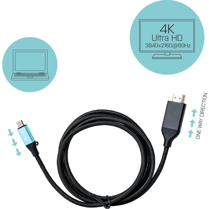 Cable USB-C a HDMI i-Tec C31CBLHDMI60HZ Negro 1,5 m 3