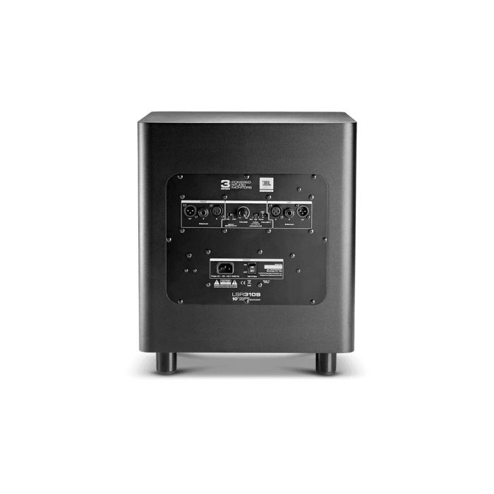 JBLPRO Lsr 301 Subwoofer de Estudio Activo 10 Pulgadas 200W con Puerto Slip Stream y Configuración XLF para Bajos Profundos 1
