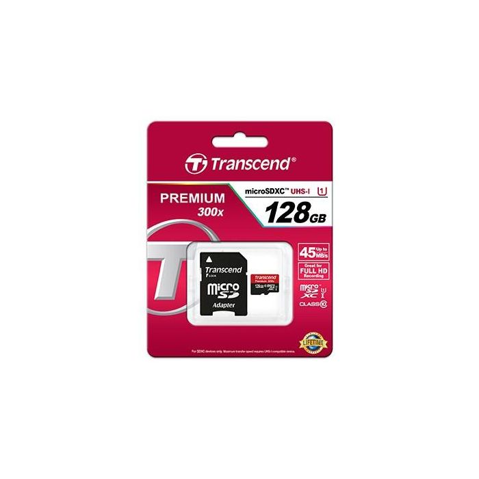 Transcend TS64GSDU3 MicroSDHC 128 GB Clase 10 U1 Tarjeta de Memoria Premium 1