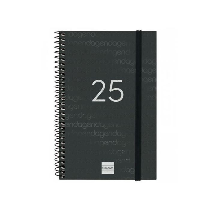 Finocam Agenda Anual Year Espiral E5-117x181 mm Svh Negro 2025 Finocam Agenda Anual Year Espiral E5-117x181 mm Svh Negro 2025