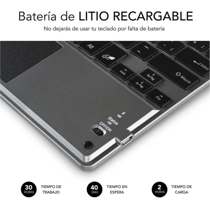SUBBLIM Teclado Smart Backlit BT Keyboard Touchpad Grey 2 SUBBLIM Teclado Smart Backlit BT Keyboard Touchpad Grey 2