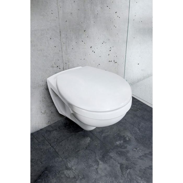 Wenko Tapa de WC Vorno Neo, Blanco 37x46cm 24571100, Sujeción Acero Inoxidable Fix-Clip, Easy-Close 2 Wenko Tapa de WC Vorno Neo, Blanco 37x46cm 24571100, Sujeción Acero Inoxidable Fix-Clip, Easy-Close 2