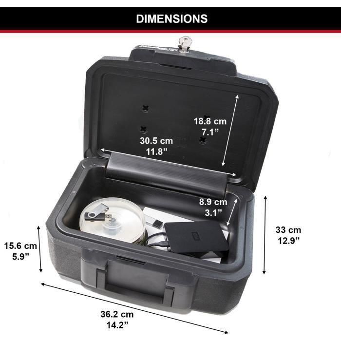 Master Lock Caja Fuerte Ignífuga e Impermeable 4,9L - Protección 30 Minutos Fuego Documentos y Medios Digitales con Llave 1