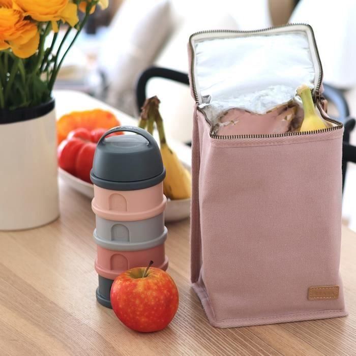 BEABA, Bolsa de comida para bebés, isotérmica, rosa empolvado 1 BEABA, Bolsa de comida para bebés, isotérmica, rosa empolvado 1