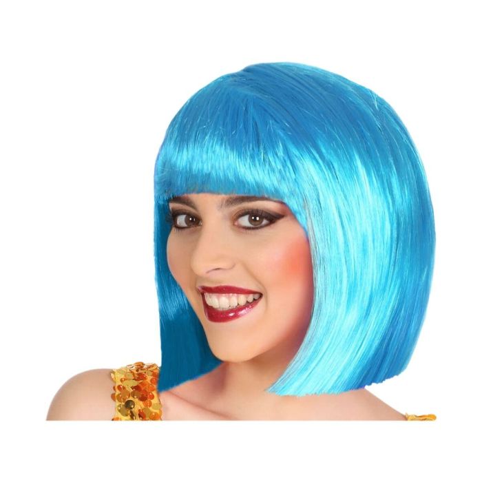 Peluca Corta Azul Eléctrico Lisa con Flequillo, Estilo Bob, para Disfraces, Sirenas o Festivales 0 Peluca Corta Azul Eléctrico Lisa con Flequillo, Estilo Bob, para Disfraces, Sirenas o Festivales 0