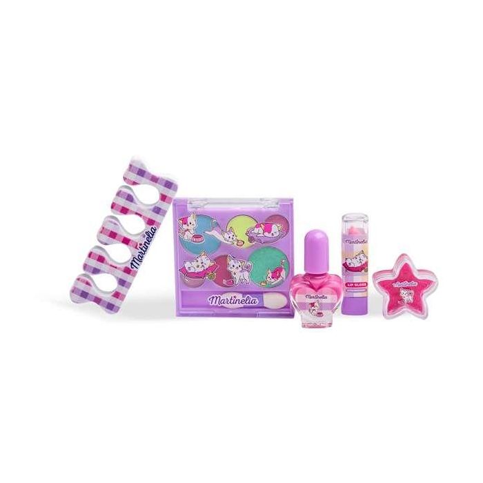 Mochila martinelia lulu & duki.contiene 6 sombras de ojos y aplicador, lápiz y brillo labial, esmalet de uñas y separador de dedos 2