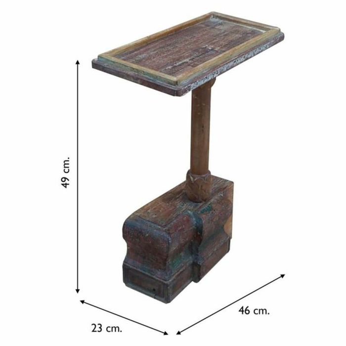 Mesa auxiliar Alexandra House Living Marrón Madera Reciclada 23 x 49 x 46 cm 1