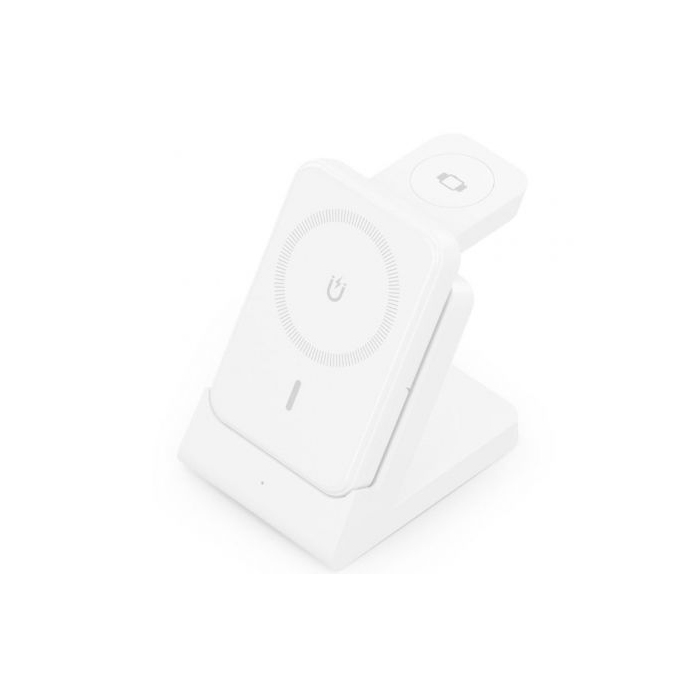 Aisens ASCH-15W4WC063-W – Cargador Inalámbrico 4 en 1 con Power Bank 5000mAh para Móvil, Apple Watch y Auriculares Qi 15W Blanco