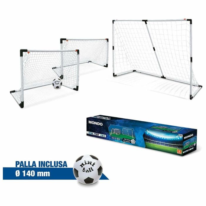 Mondo Jaula de portería de fútbol FIFA World Cup 2018 Grande Modular 2 en 1 con 2 Mini Goles y Balón PVC 8