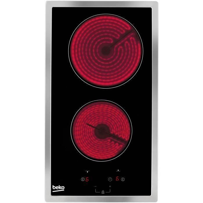 BEKO HDMC32400TX - Placa vitrocerámica - 2 zonas - 3000W - L28.8 x P57cm - Revestimiento de vidrio - Negro 1 BEKO HDMC32400TX - Placa vitrocerámica - 2 zonas - 3000W - L28.8 x P57cm - Revestimiento de vidrio - Negro 1