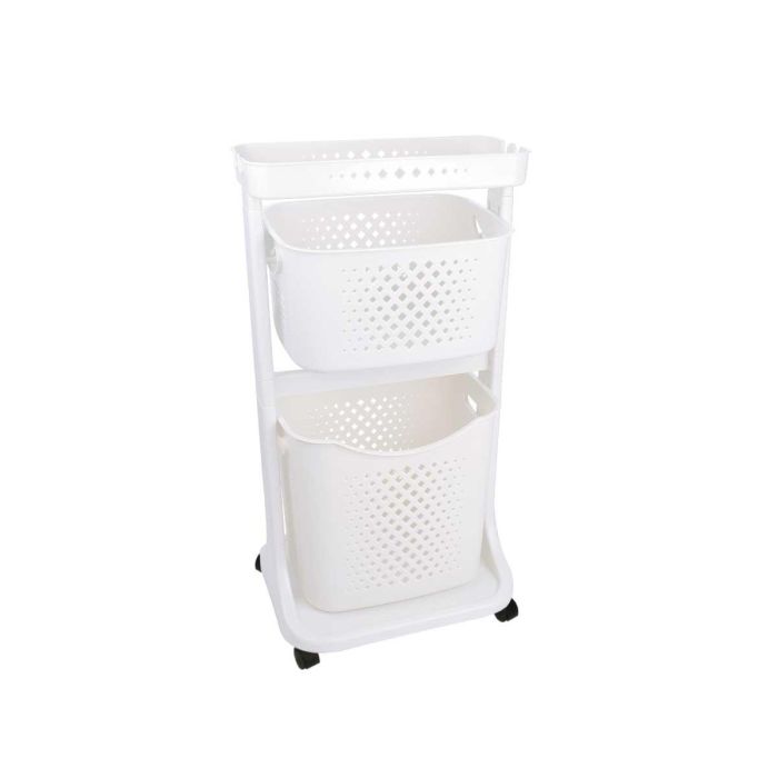 Ropero de plástico Kipit 2 alturas con ruedas, blanco 33x84x43 cm 1 Ropero de plástico Kipit 2 alturas con ruedas, blanco 33x84x43 cm 1