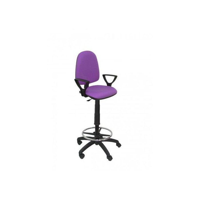 Taburete Piqueras Y Crespo Ayna Brazos Fijos Ergonomico Mecanismo De Contacto Permanente Regulable En Altura Y Aro Reposapies Asiento Y Respaldo Tapizados Bali Lila