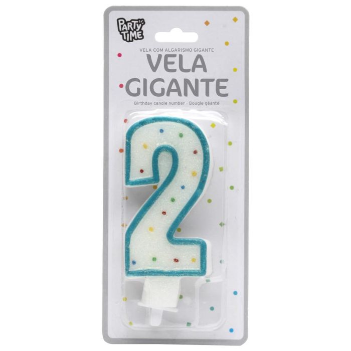 Vela Aniversario 2 Party Time 14 cm  1