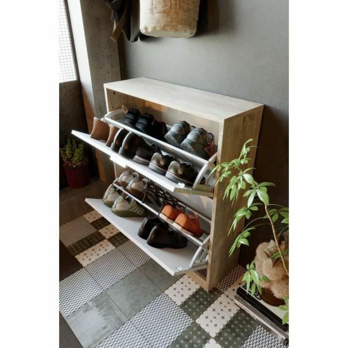 Mueble Zapatos 2 Puertas Roble-Blanco 3 Mueble Zapatos 2 Puertas Roble-Blanco 3