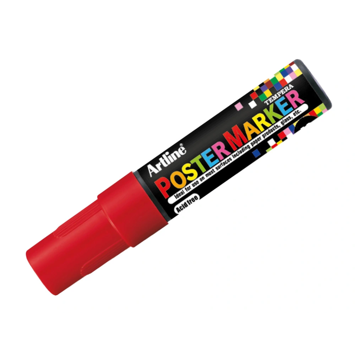 Artline EPP-12 Rotulador Poster Marker Punta Redonda 12 mm Color Rojo 2