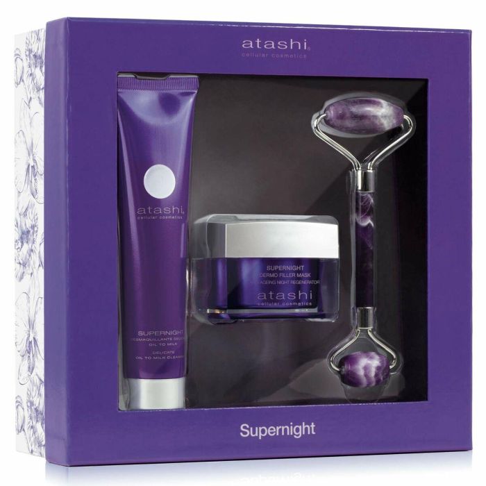 Atashi SUPERNIGHT Lote Ritual Regenerador Nocturno Antiedad Piel Seca (Desmaquillante 75ml + Mascarilla 50ml + Roller Jade) 3 pz Atashi SUPERNIGHT Lote Ritual Regenerador Nocturno Antiedad Piel Seca (Desmaquillante 75ml + Mascarilla 50ml + Roller Jade) 3 pz