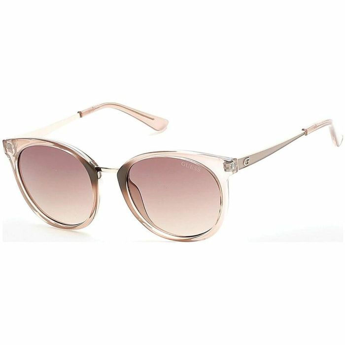 GUESS GU7459 57F Gafas de Sol Redondas Mujer, Montura Beige Brillante, Cristales Marrón Degradado, Patilla 140 mm GUESS GU7459 57F Gafas de Sol Redondas Mujer, Montura Beige Brillante, Cristales Marrón Degradado, Patilla 140 mm