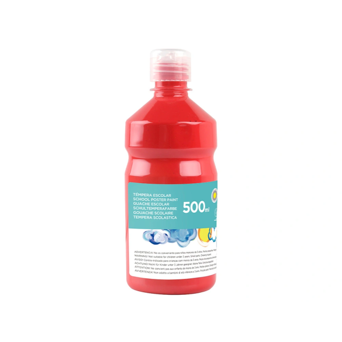 Liderpapel Tempera Liquida Escolar 500 ml Rojo Superlavable 1