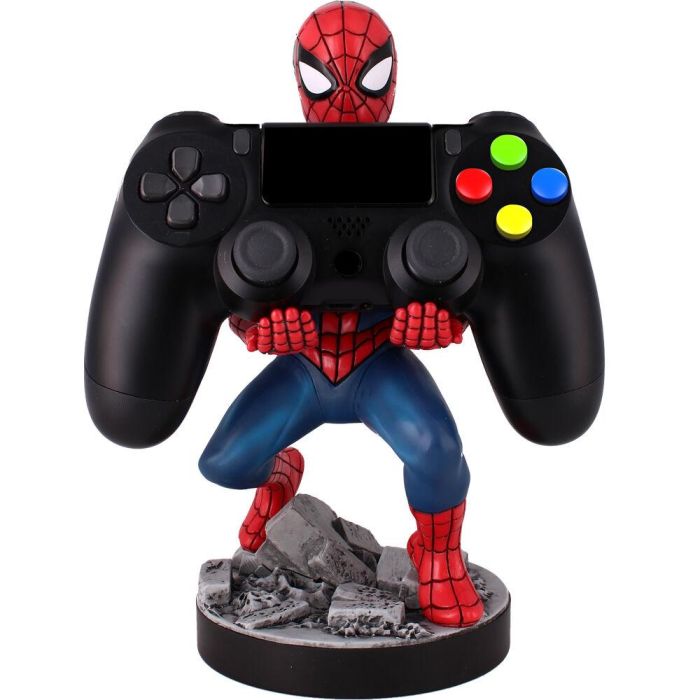 EXQUISITE GAMING Cable Guy soporte sujeción figura Spiderman Marvel 21cm para mandos y móviles 4