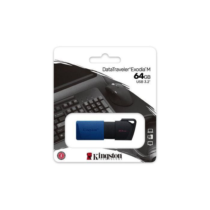 Kingston 64GB USB3.2 Gen 1 DataTraveler Exodia M (Black + Blue) 5 Kingston 64GB USB3.2 Gen 1 DataTraveler Exodia M (Black + Blue) 5