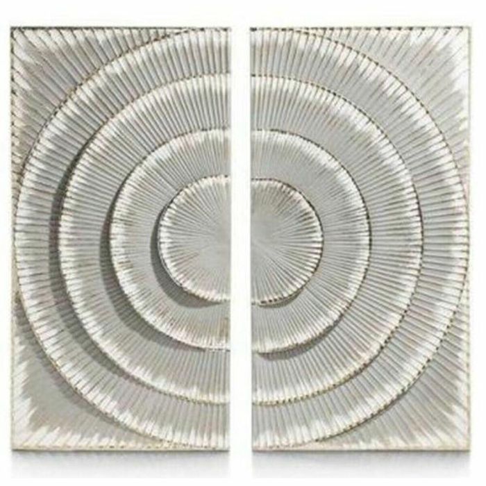 Decoracion Pared Moderno DKD Home Decor Gris Blanco 3.5 x 90 x 90 cm Set de 2