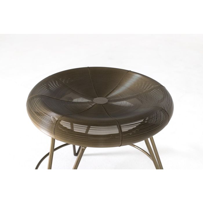 Giner Y Colomer Taburete Bajo Industrial Metal Bronce Envejecido 45 cm 1