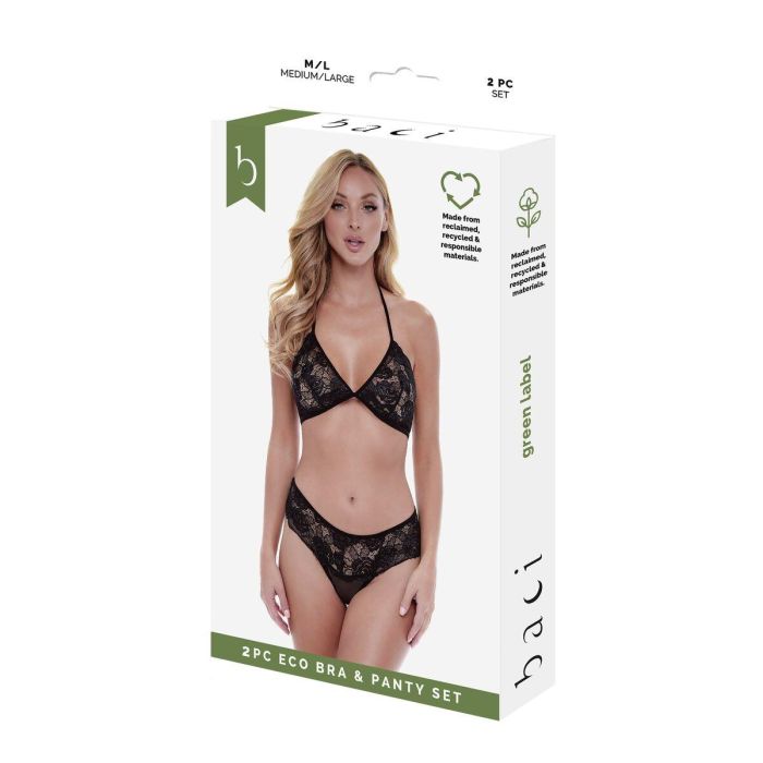 Conjunto de Lencería Baci Lingerie Bra & Panty Negro (S/M) Conjunto de Lencería Baci Lingerie Bra & Panty Negro (S/M)
