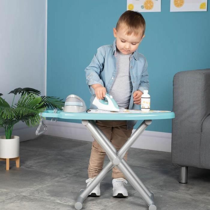 Smoby SMO1690456046082 Tabla de Planchar Juguete con Estación de Vapor y 9 Accesorios, 48 cm, para Niños 3+ Años 2