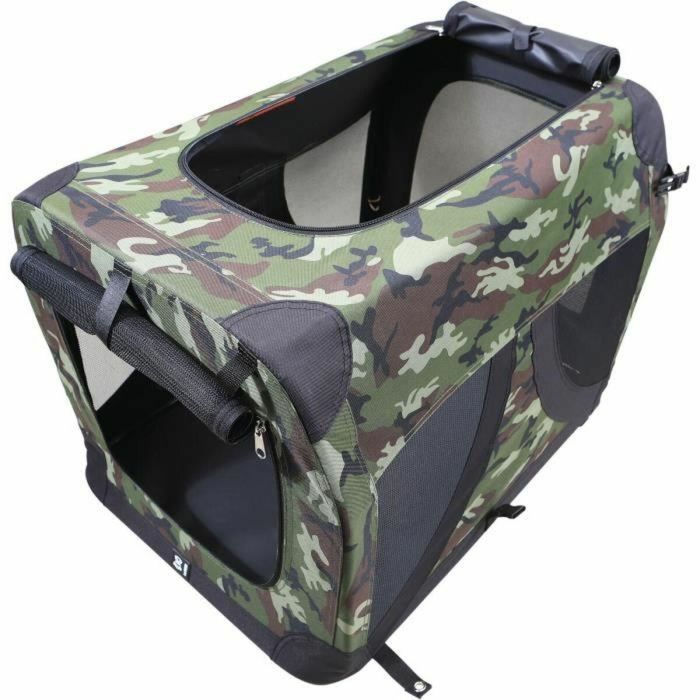 M Pets MPE6953182740872 Caja de transporte Comfort Crate L Plegable con Rejillas de Ventilación y Estructura Metálica - Camuflaje 4
