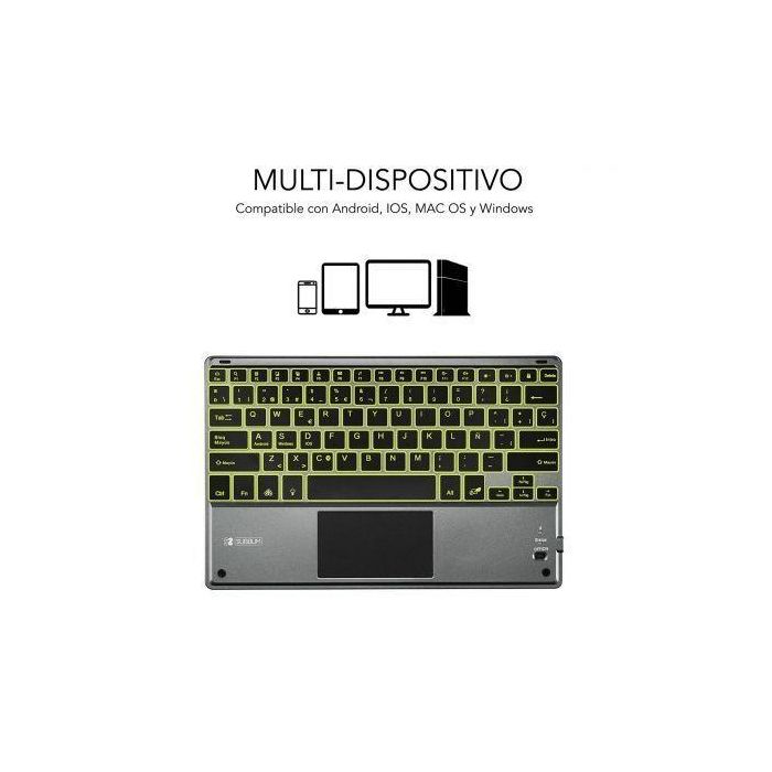 Teclado Compacto Inalámbrico por Bluetooth Subblim Touchpad Smart Blacklit/ Gris 1 Teclado Compacto Inalámbrico por Bluetooth Subblim Touchpad Smart Blacklit/ Gris 1