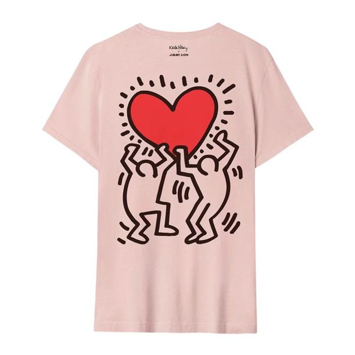 Camiseta de Manga Corta Hombre Jimmy Lion Keith Haring x Jimmy Lion Rosa S 1 Camiseta de Manga Corta Hombre Jimmy Lion Keith Haring x Jimmy Lion Rosa S 1