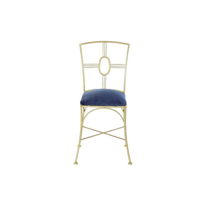 Silla DKD Home Decor Dorado Azul 42 x 88.5 x 45 cm 2