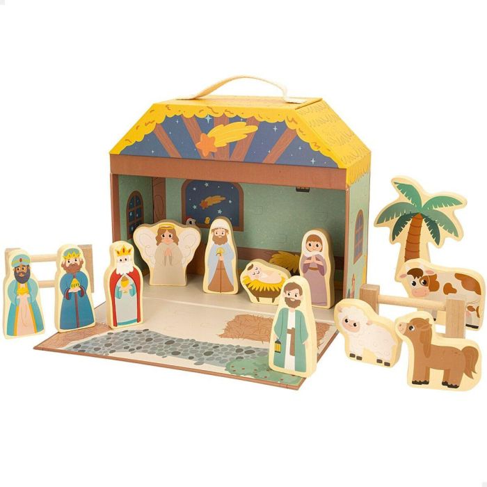 Belén de Navidad Woomax Madera Plástico 25 x 20 x 24,5 cm 15 Piezas 3 Belén de Navidad Woomax Madera Plástico 25 x 20 x 24,5 cm 15 Piezas 3