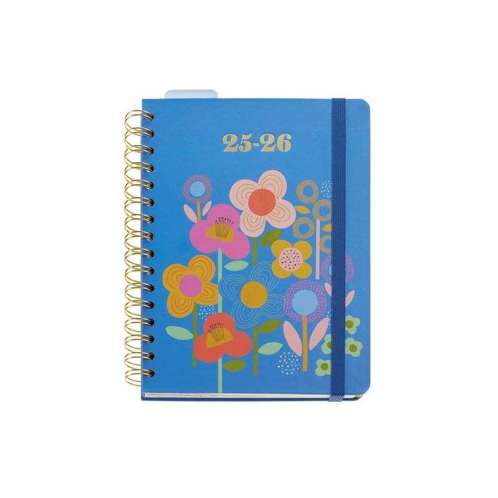 Agenda Escolar (2025-26) Miquelrius Anne Lehman Wire-O Tapa Extra Con Goma Plus 4º 170X218 D/P Happy Flowers