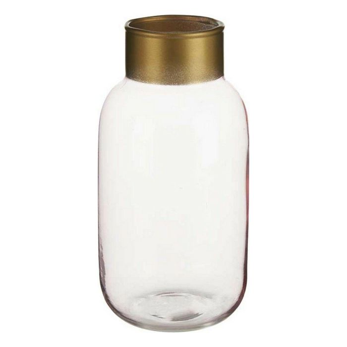 Giftdecor Jarrón Cristal Liso Oro Pequeño Rosa 11.5x24x11.5 cm (6 Unidades)
