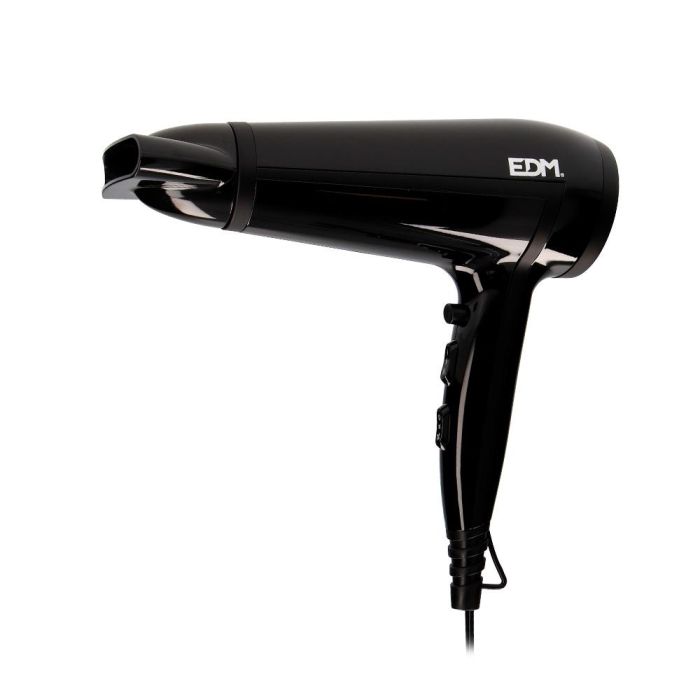 Edm Secador de pelo 2000W, 3 niveles de temperatura, 2 velocidades, boquilla incluida, 26x8x26,5cm 0 Edm Secador de pelo 2000W, 3 niveles de temperatura, 2 velocidades, boquilla incluida, 26x8x26,5cm 0
