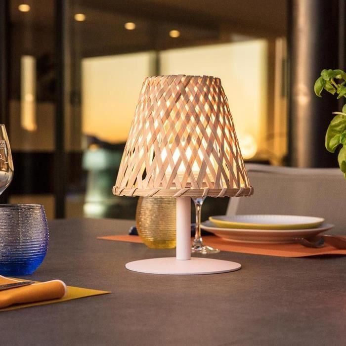 Lámpara de mesa inalámbrica - LUMISKY - IBIZA - H26 cm - Bambú natural - LED blanco cálido y blanco 5 Lámpara de mesa inalámbrica - LUMISKY - IBIZA - H26 cm - Bambú natural - LED blanco cálido y blanco 5