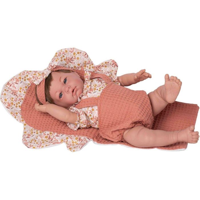 ROSA TOYS Muñeca Bebé Reborn Mia con Cambiador y Sonidos Bebé Realistas 46cm