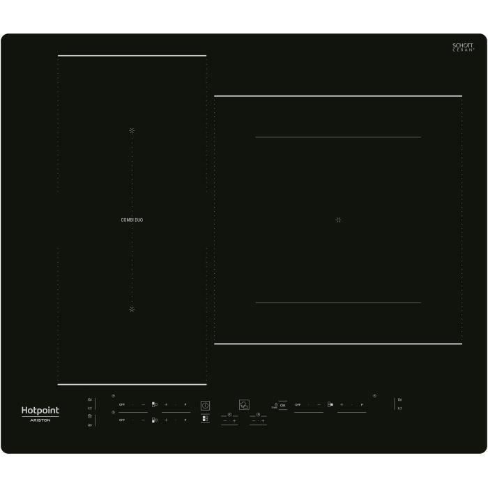 HOTPOINT HB2760BNE - Placa de inducción - 3 zonas - 7200W total - L 59 cm X D 51 cm - Negro HOTPOINT HB2760BNE - Placa de inducción - 3 zonas - 7200W total - L 59 cm X D 51 cm - Negro