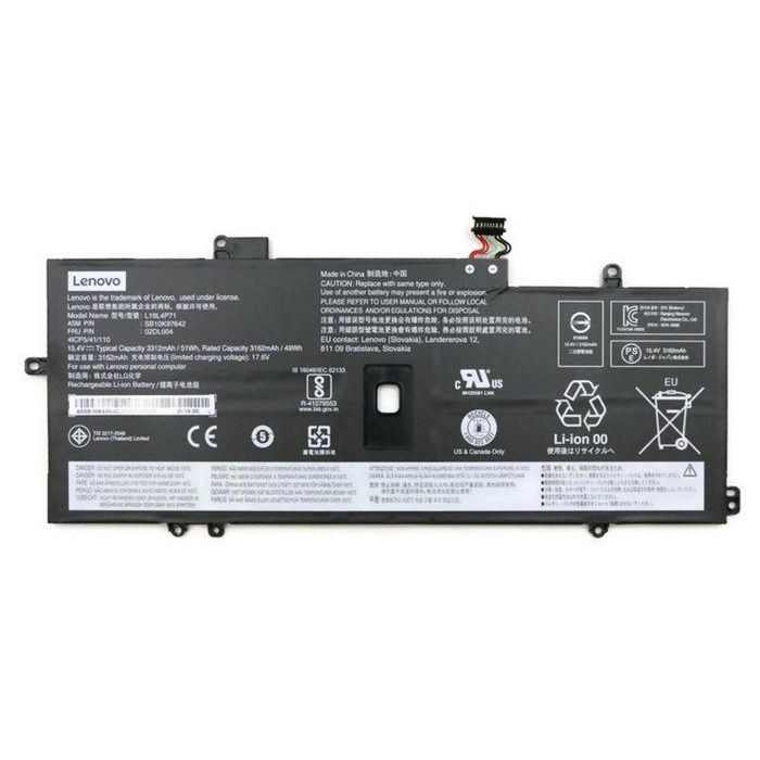 Lenovo Internal Lithium-Ion battery, 4-cell design, 51Wh capacity, 15.4V output, rechargeable, compatible with Lenovo ThinkPad X1 series. Lenovo Internal Lithium-Ion battery, 4-cell design, 51Wh capacity, 15.4V output, rechargeable, compatible with Lenovo ThinkPad X1 series.