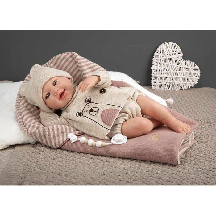 Muñeco reborn arias 45 cm lain c/saco dormir 2