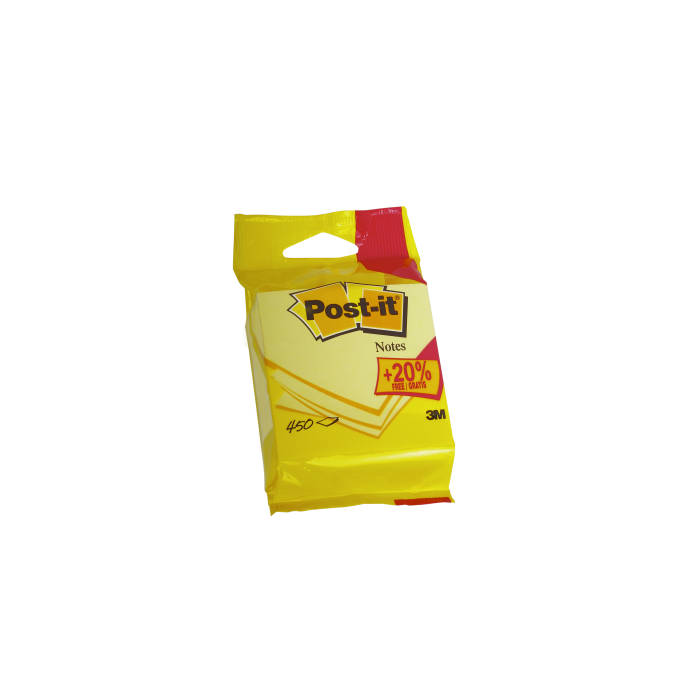 Post-it Cubo 375+75 Hojas Notas Adhesivas 76x76mm Canary Yellow Emblistado Individual 5426P 7100172391